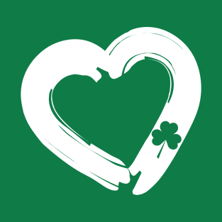 St. Patrick’s Day Big Heart with Shamrock Cutout T-Shirt