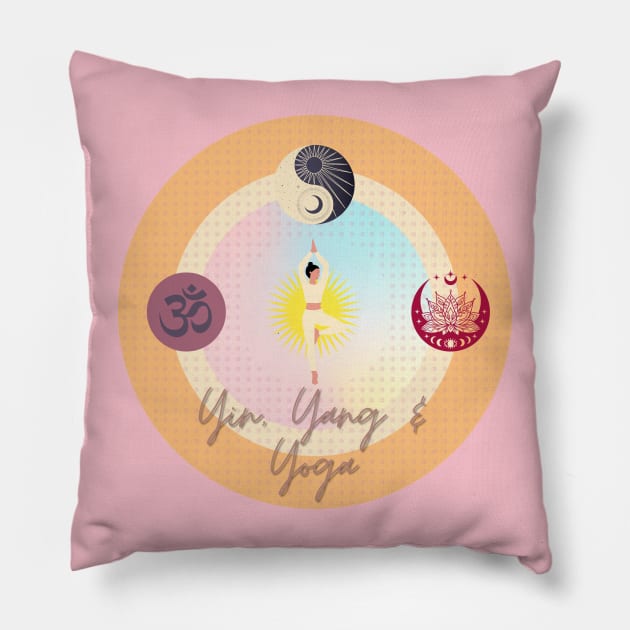 Yin, Yang and Yoga Pillow by Spirit Shirts