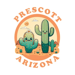 Prescott Arizona Cute Kawaii Desert Cactus Couple T-Shirt