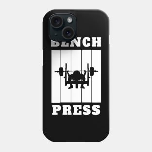 White Black Illustrated Bench Press Phone Case