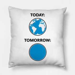 Today – Tomorrow / Globe (Climate Change / 3C) Pillow