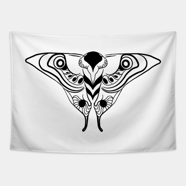 Ellies Moth Tattoo Tapestry by Keniixx