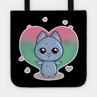 Little Cute Valentine Day Bat with Hearts Tote