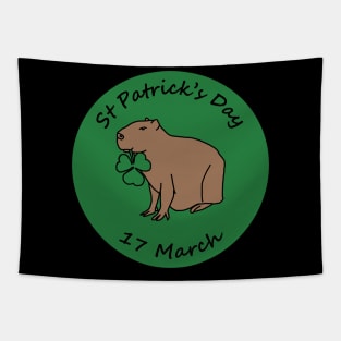 Capybara and Shamrock St Patricks Day Tapestry