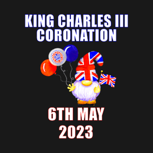 King Charles Coronation 2023 Union Jack Gnome Street Party T-Shirt