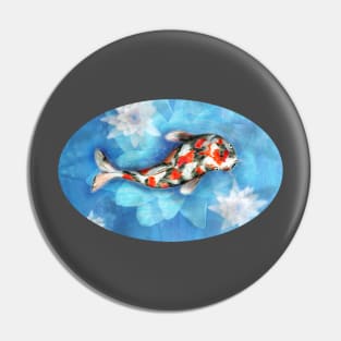 Koi carp with lotus flowers Pin