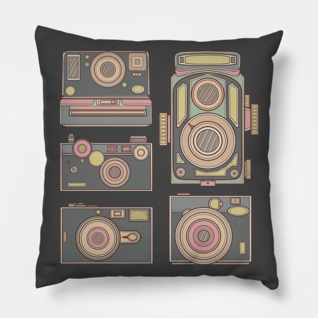 Dark Classic Camera Pillow by milhad