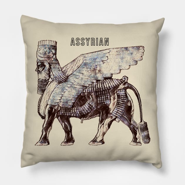 Assyrian Lamassu Pillow by doniainart