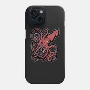 Red Giant Squid Architeuthis flat color Phone Case