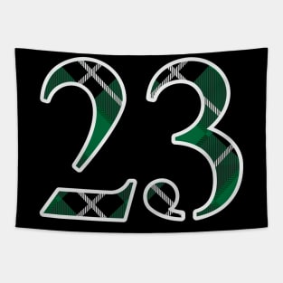 23 Sports Jersey Number Green Black Flannel Tapestry