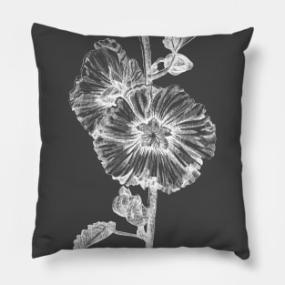 Ink - Hollyhock Variation 2 Pillow