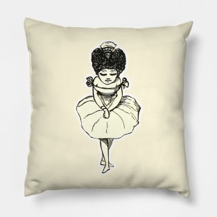 Black classical ballerina girl giving applause Pillow