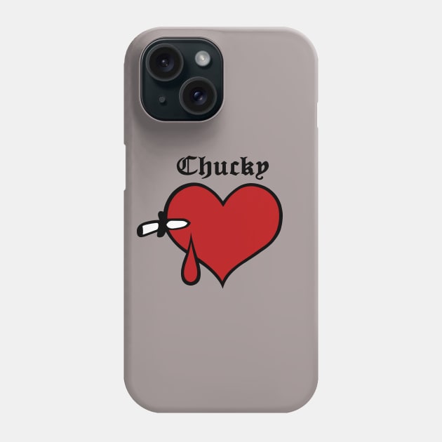 Bride of chucky tattoo heart Phone Case by HeichousArt