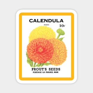 Vintage Calendula Prout's Seed Packet Magnet