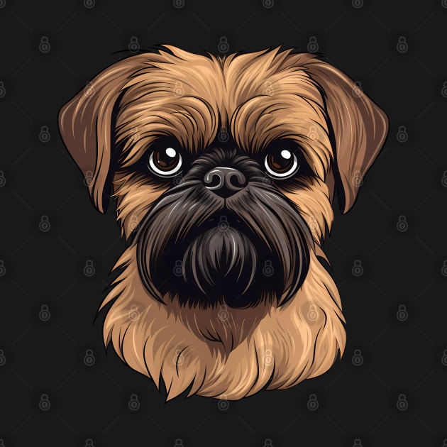 Brussels Griffon Face Cute Griffon Bruxellois Cartoon Puppy Dog Lover by Sports Stars ⭐⭐⭐⭐⭐