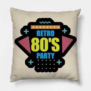 Retro 80s Party Pillow