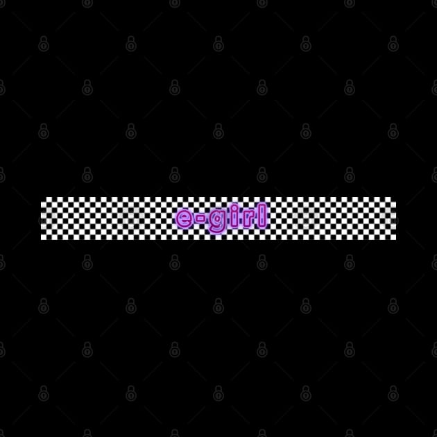 E-girl purple checkered design black and white by Uniskull