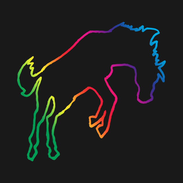 colourful bucking horse outline by Shyflyer
