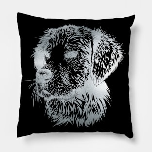 Silver Foil Dog Portrait Pillow