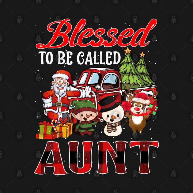 Blessed To Be Called Aunt Christmas Buffalo Plaid Truck by intelus