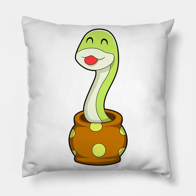 Snake in Jar Pillow by Markus Schnabel