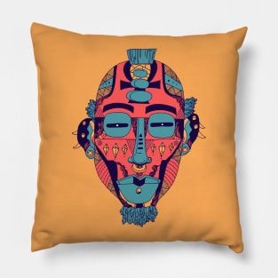 Retro Triad African Mask 5 Pillow