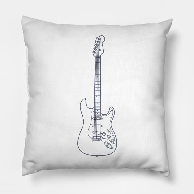 S-Style Electric Guitar Outline Pillow by nightsworthy