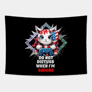 Don't Disturb Me When I'm Gaming - American Flag Tapestry