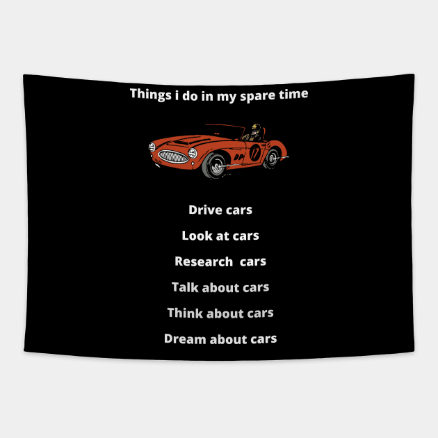 Things i do in my spare time car, Funny Cars - Gift For car lover Tapestry by Steph