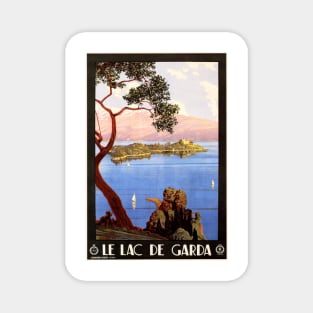 LE LAC DE GARDA Lake Italy Tourism Advertisement Vintage Travel Magnet