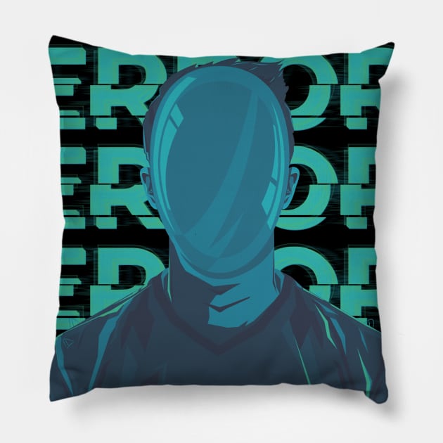 Human Error 404 01 Pillow by Nangers Studio