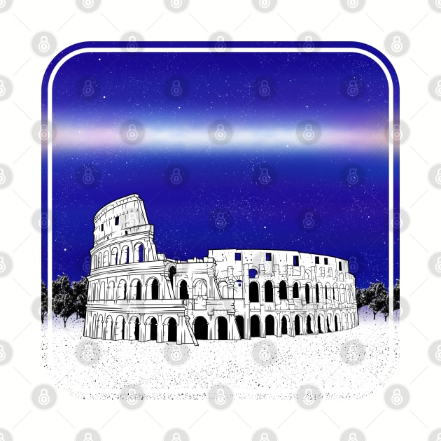 Colosseum black and white illustration by mailboxdisco