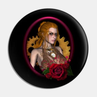 Steampunk women Pin