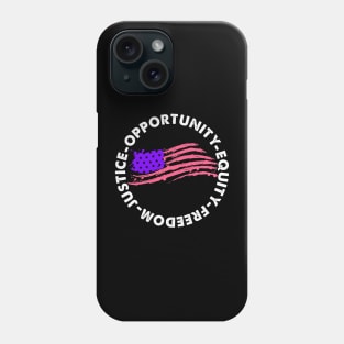 Justice Opportunity Equity Freedom US Flag Retro Vintage Phone Case