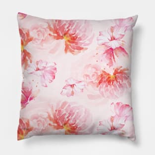 Rose seamless pattern with watercolor 36 Pillow