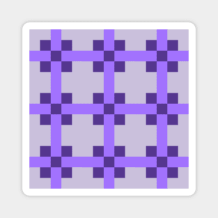 Shades of purple Star and Cross Patchwork Pattern Magnet