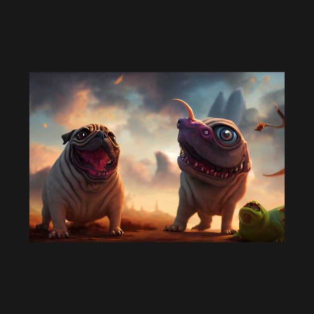 Izzy and Duffy the Pugosaurus by Pugosaurus