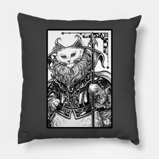 Brave Cat Warrior Pillow