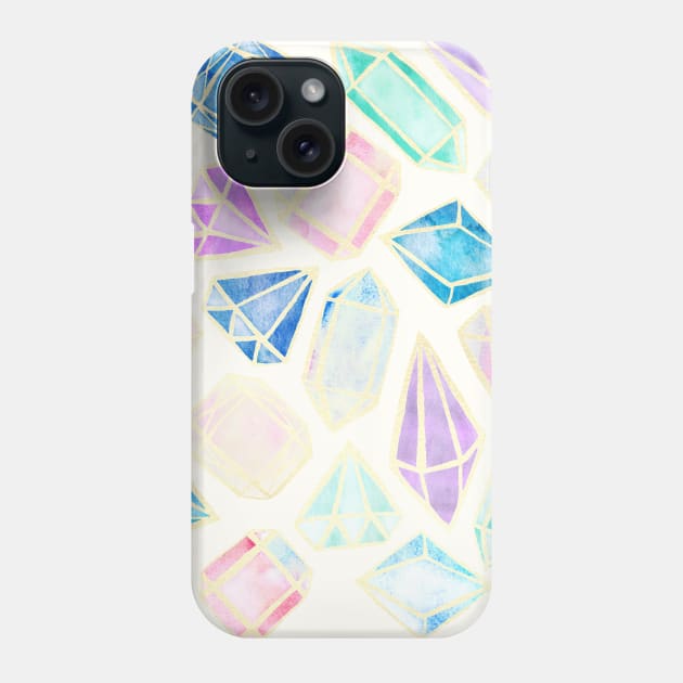 Watercolor Gems Phone Case by tangerinetane