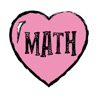Math Text in Pink Heart T-Shirt