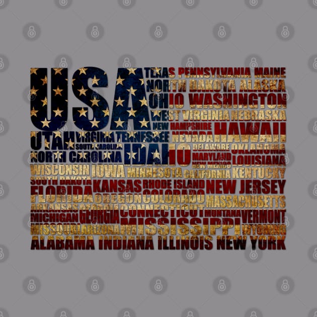 USA and its states in Stars and Stripes by pASob