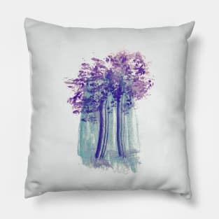 Forest Trees Watercolor Painting Pillow