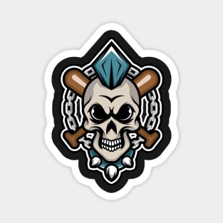 Skull punk illustration design Magnet