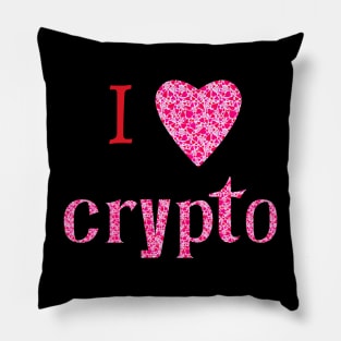 I love Crypto - Valentine's Day Pillow