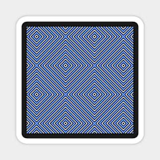 Black, Blue, White, Diamonds Pattern Magnet