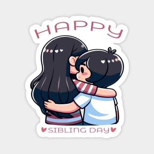 Heartfelt Hug: Celebrating Sibling Love Magnet