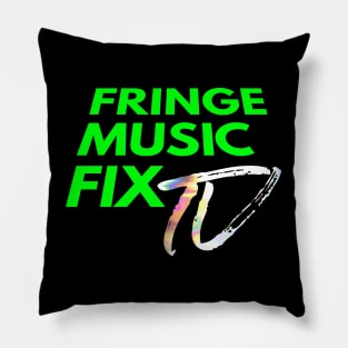 FRINGE MUSIC FIX Logo (Green x Black Shadow Variant) Pillow