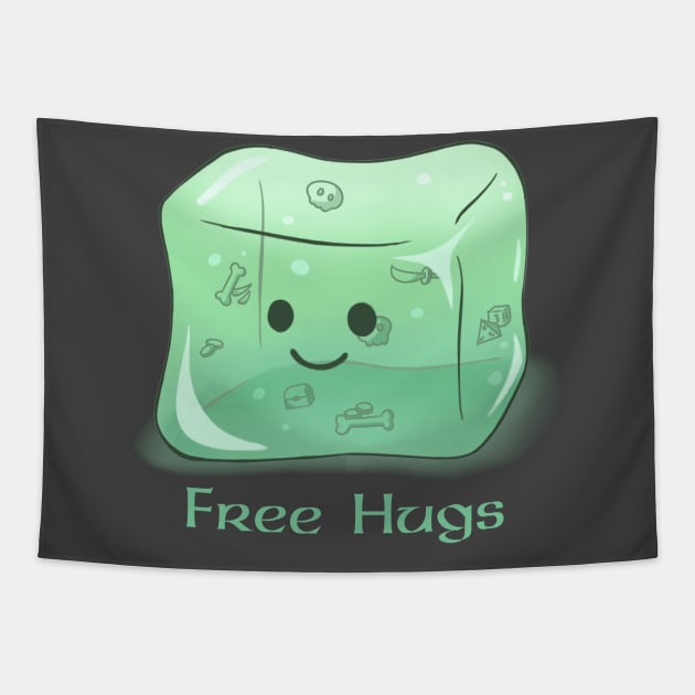 Gelatinous Cube Free Hugs Tapestry by MimicGaming