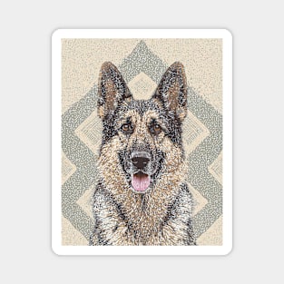 Dog Portrait - German Shepherd Magnet