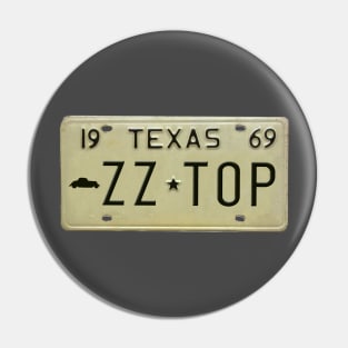 ZZ Top License Plate Pin